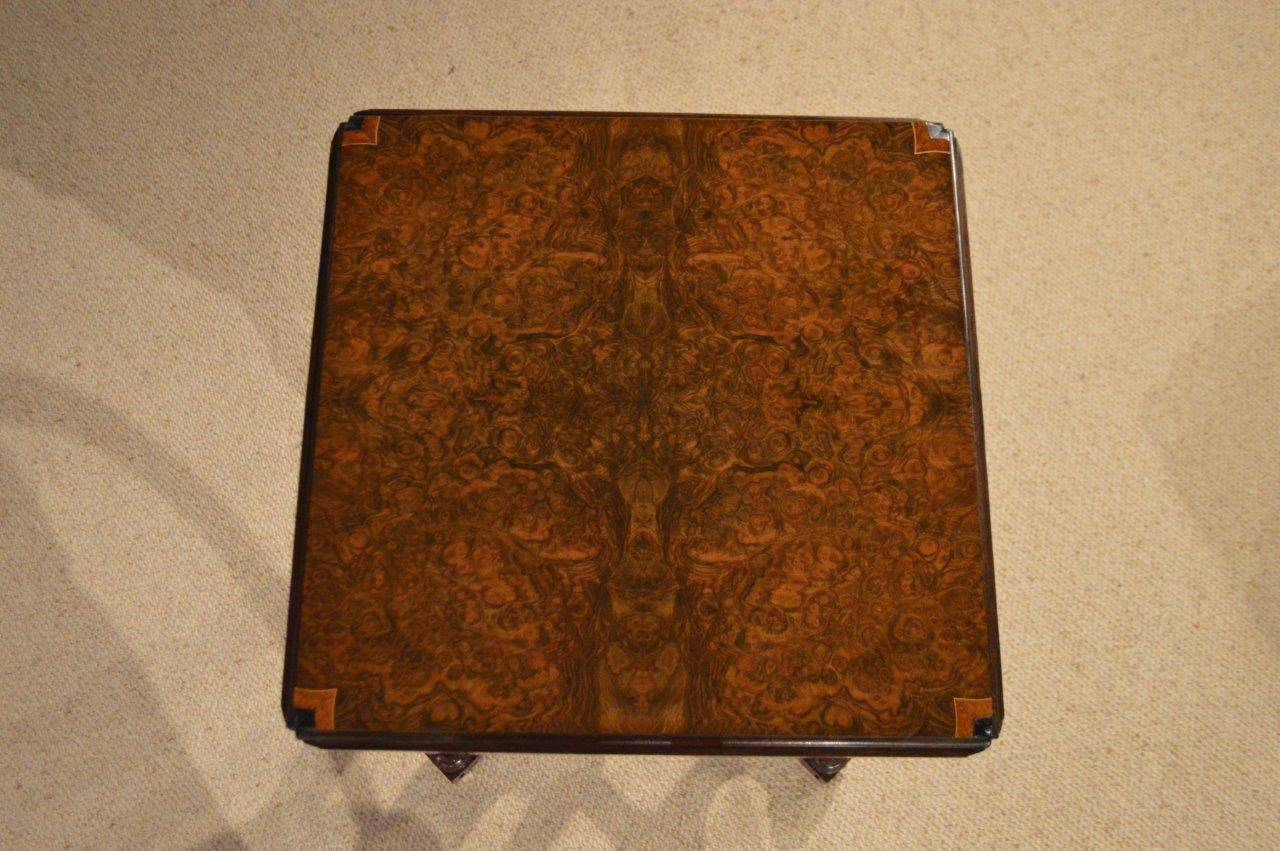 Stunning Quality Burr Walnut and Victorian Period Clover Leaf Games Table 4