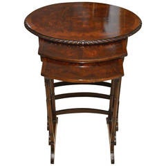 Mahogany and Burr Walnut Edwardian Period Antique Nest of Tables