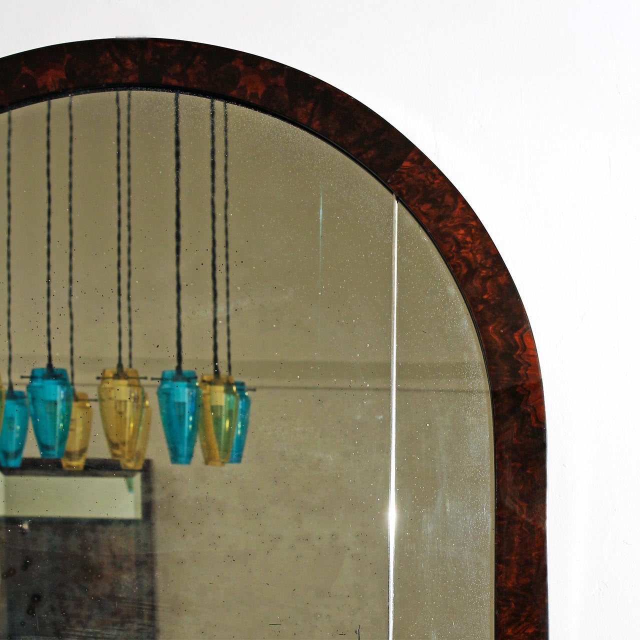 Mid-20th Century 1930´s Art Deco mirror, walnut - France