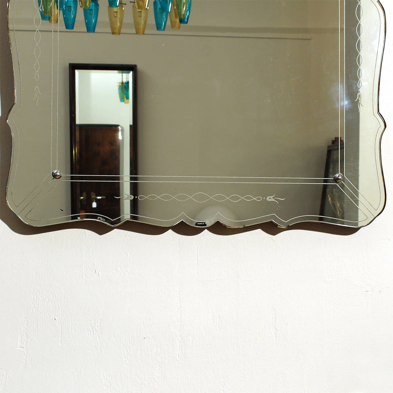Etched Italian mirror from the 40´s