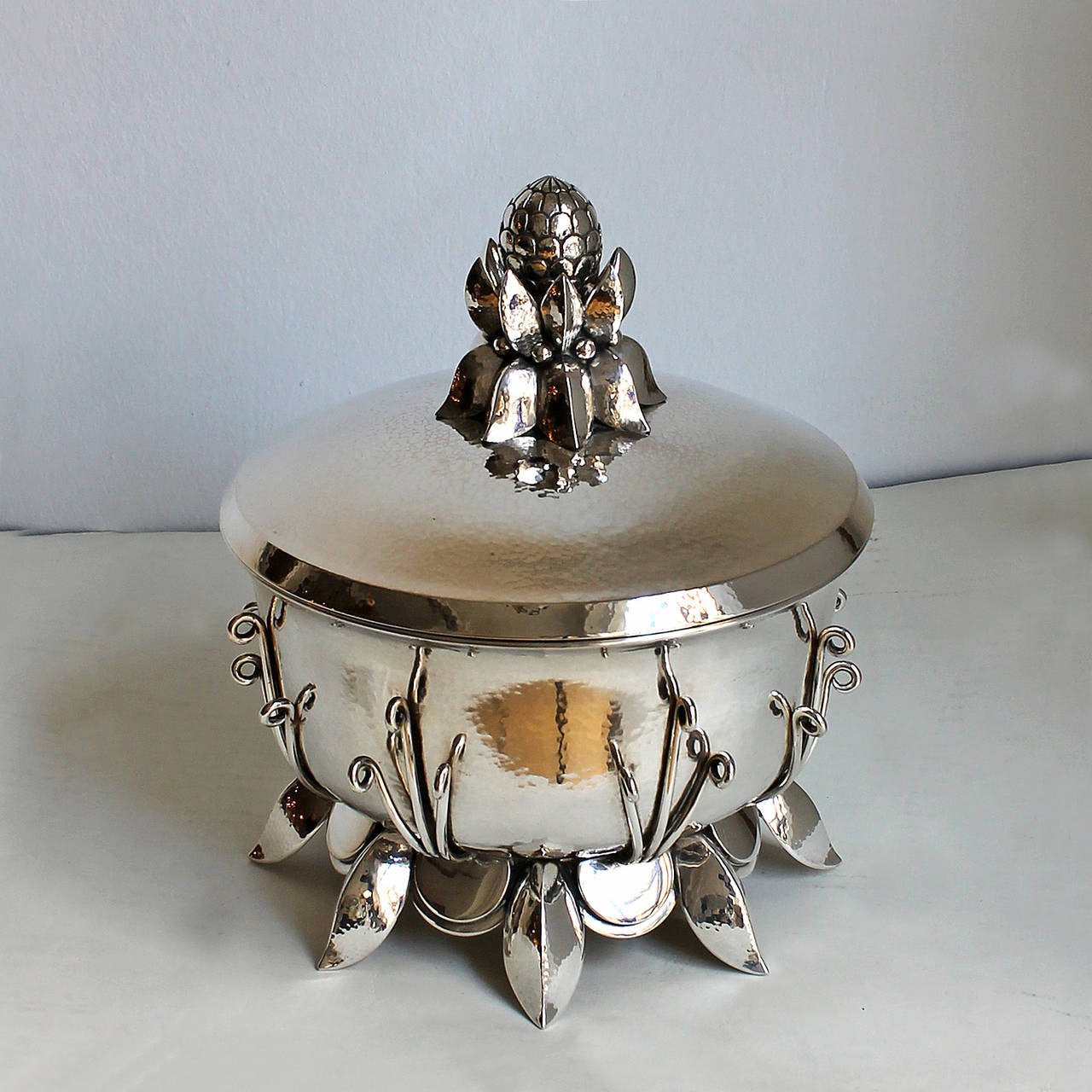 Spanish Sterling silver 3 pieces center table by Armengol