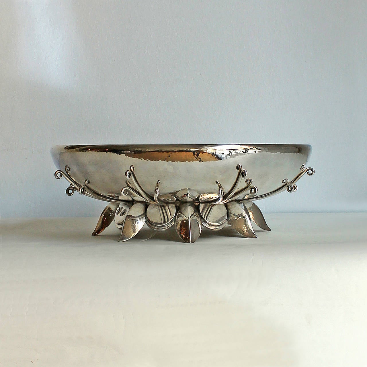 Mid-20th Century Sterling silver 3 pieces center table by Armengol