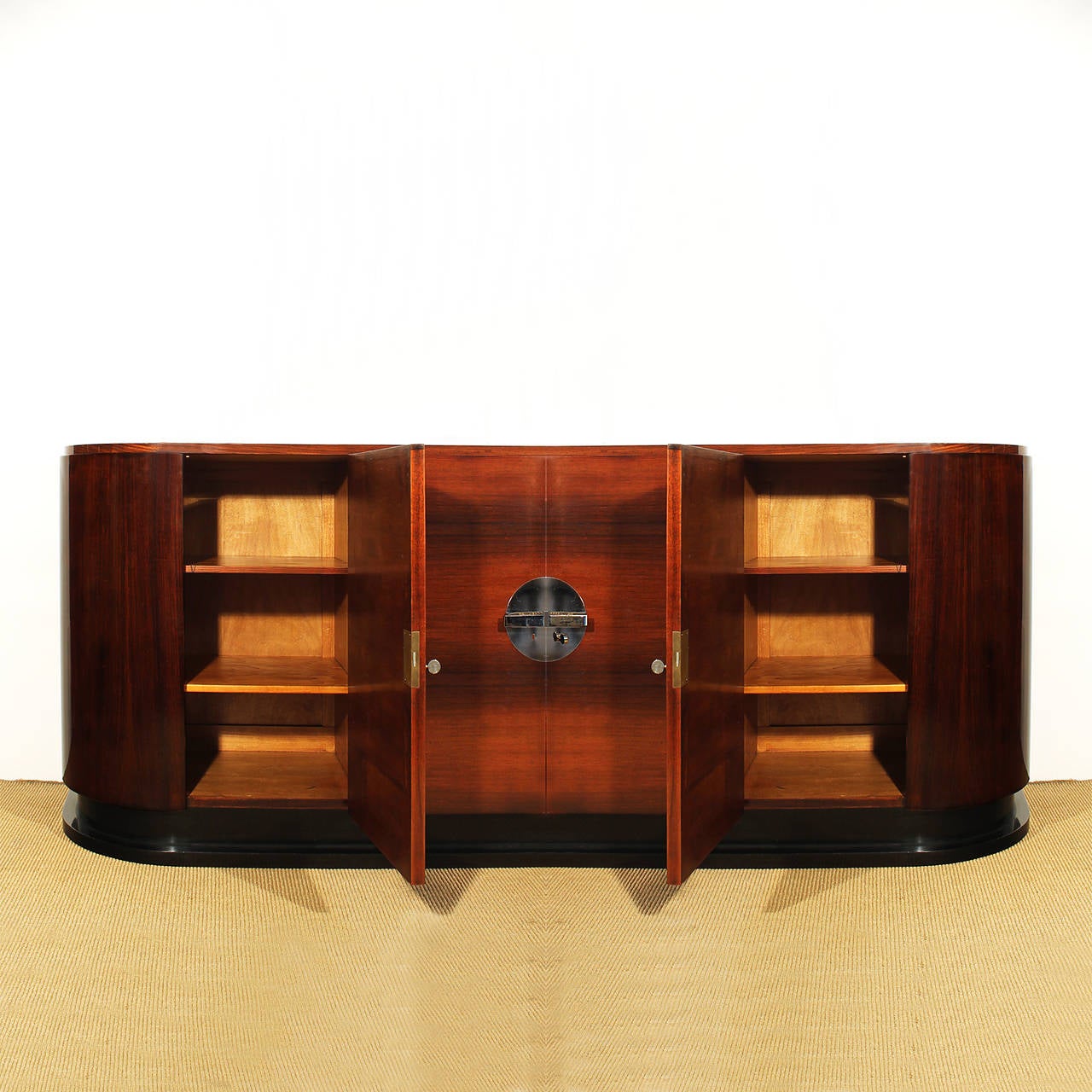 Splendid French Art Deco Rounded Sideboard In Excellent Condition In Girona, ES