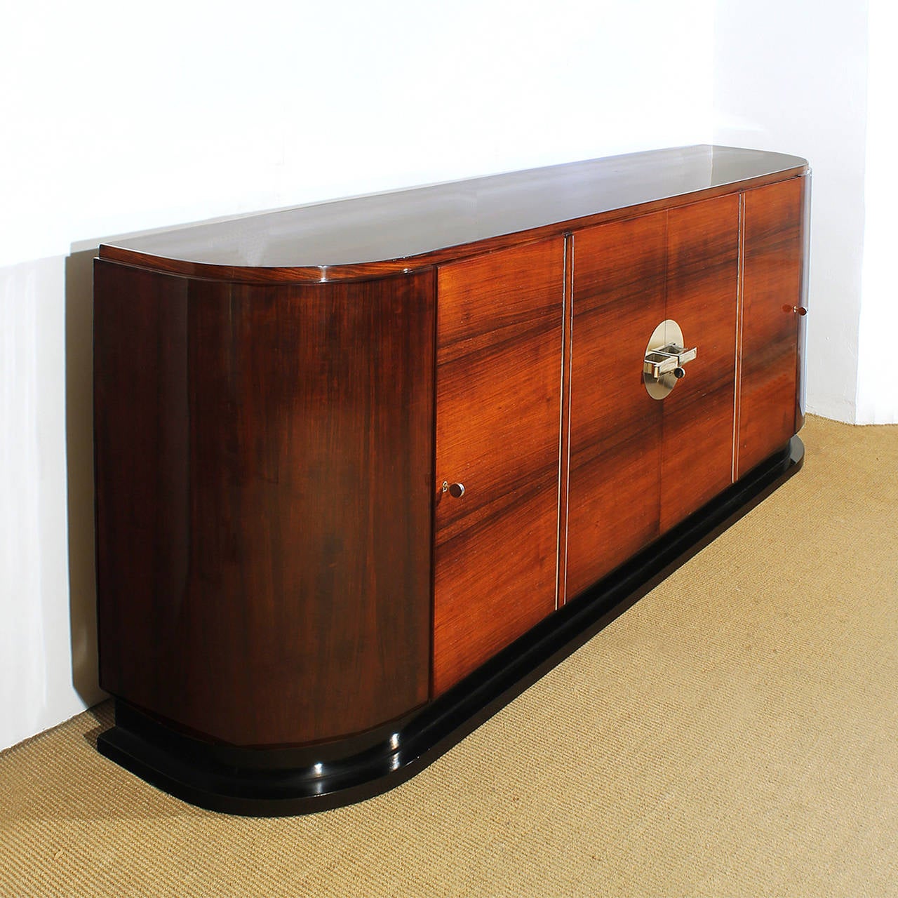 Plated Splendid French Art Deco Rounded Sideboard