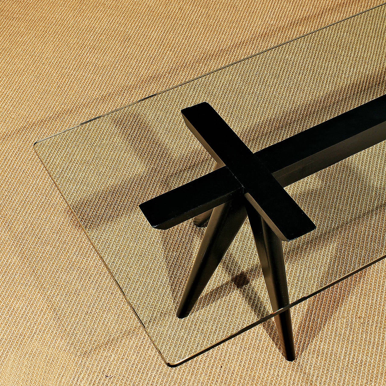 Beech Large Italian Coffee Table from the 1950s