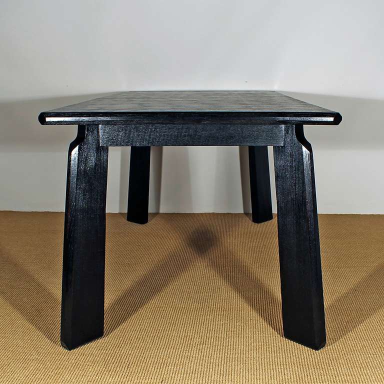 1930s Art Deco Dining Table in ebonized oak by Pier Luigi Colli, Italy In Good Condition In Girona, ES