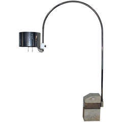 Vintage Chrome Plated Metal Standing Lamp