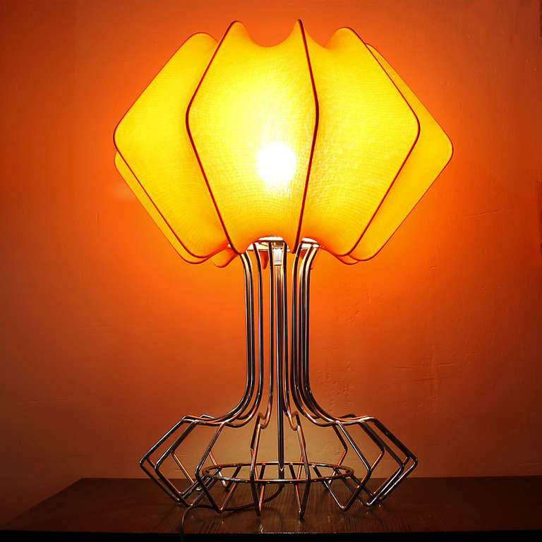 1970´s Pair of Table Lamps by Carpyen, metal and jersey - Spain 1