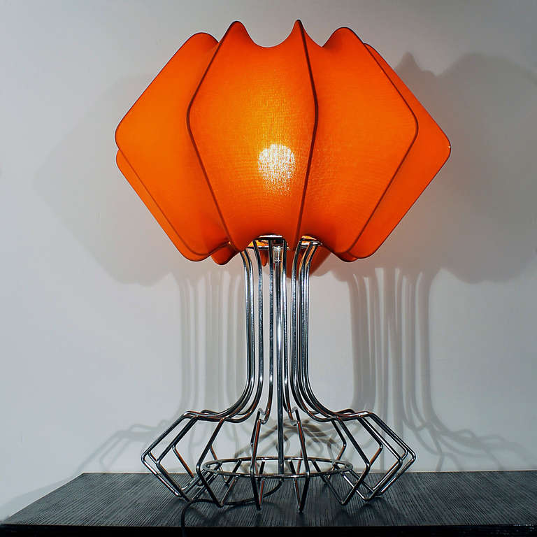 Metal 1970´s Pair of Table Lamps by Carpyen, metal and jersey - Spain