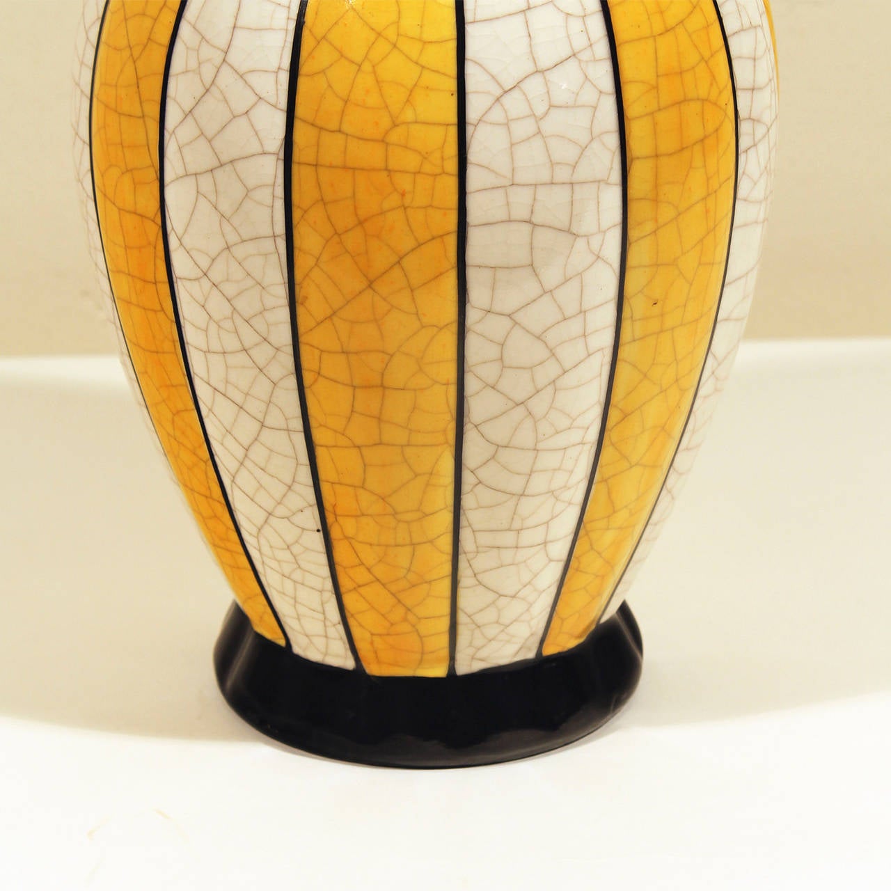 Enameled 1930s Charles Catteau, Boch Keramis - Two Art Deco vases, ceramic - Belgium