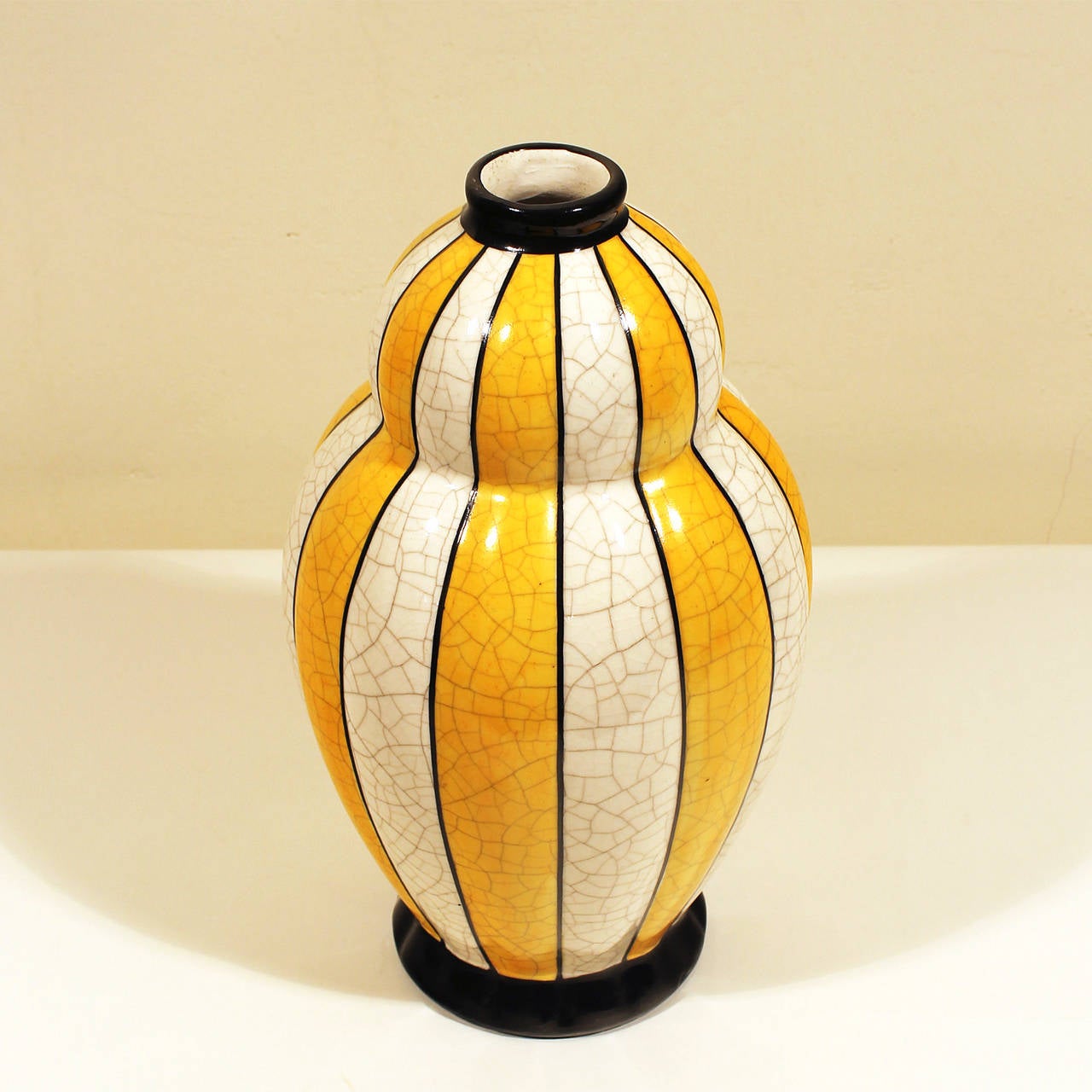 Belgian 1930s Charles Catteau, Boch Keramis - Two Art Deco vases, ceramic - Belgium