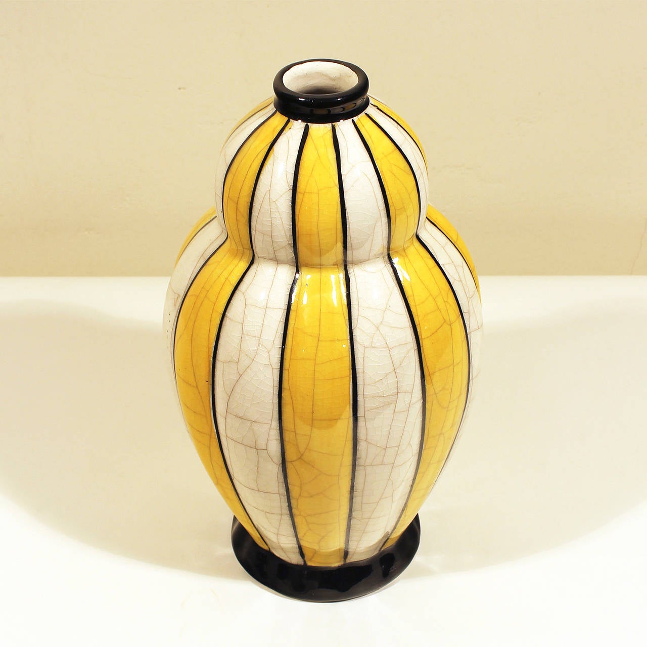 Mid-20th Century 1930s Charles Catteau, Boch Keramis - Two Art Deco vases, ceramic - Belgium