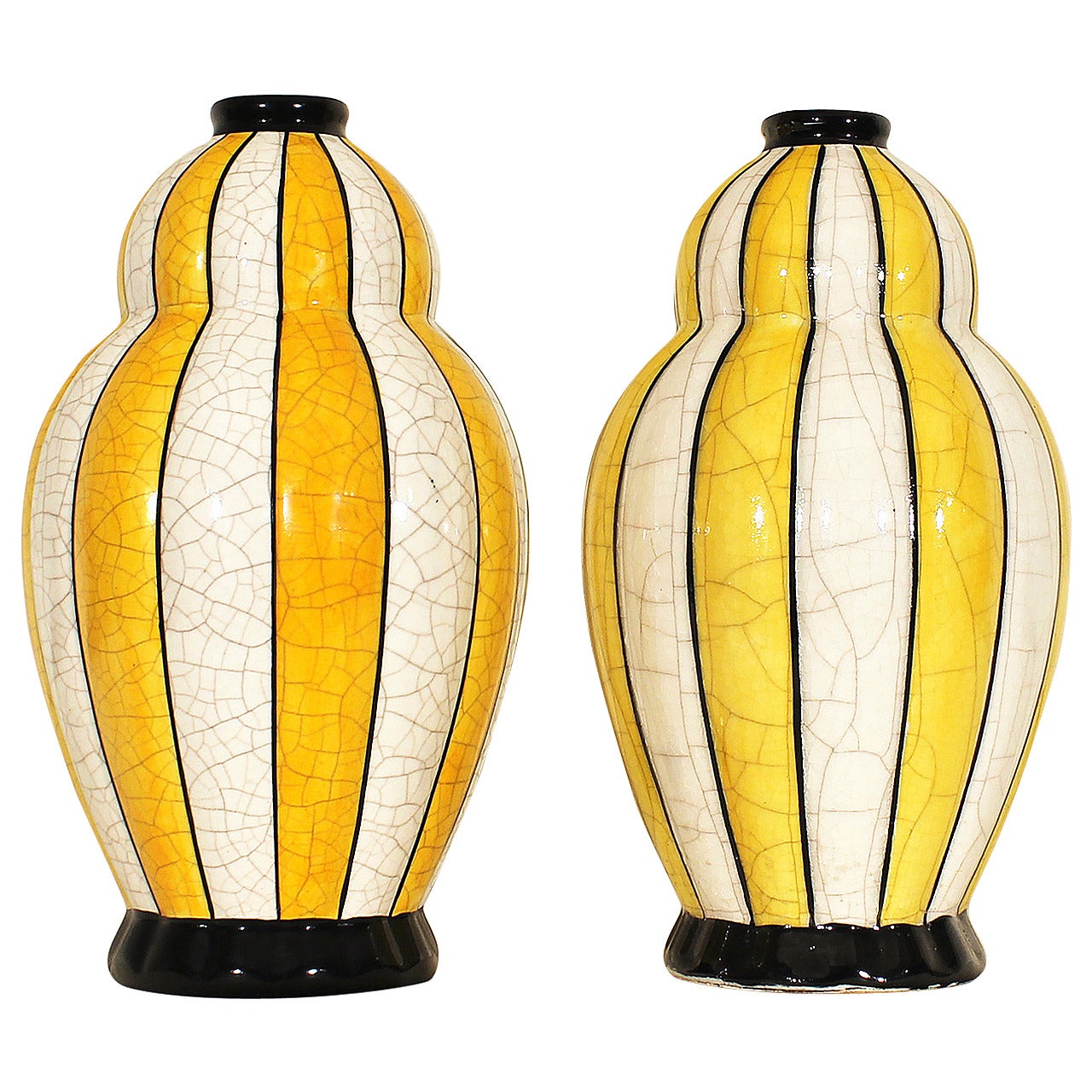 1930s Charles Catteau, Boch Keramis - Two Art Deco vases, ceramic - Belgium