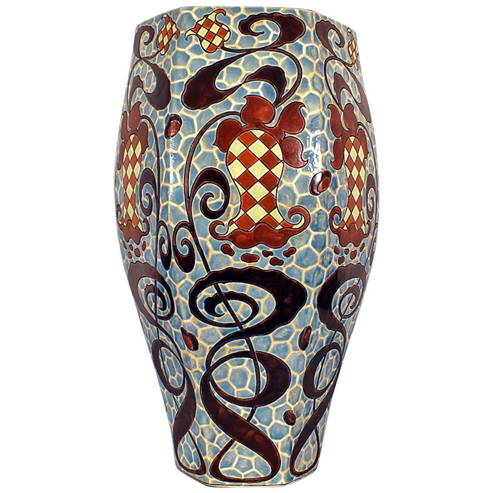 Ceramic Vase with Floral Design