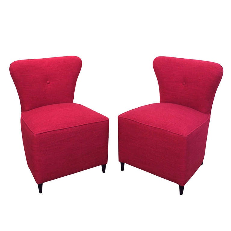 1940 S Two Mini Low Chairs Pink Felt Wood Italy For At 1stdibs 1940 S Two Mini Low Chairs Pink Felt Wood Italy For