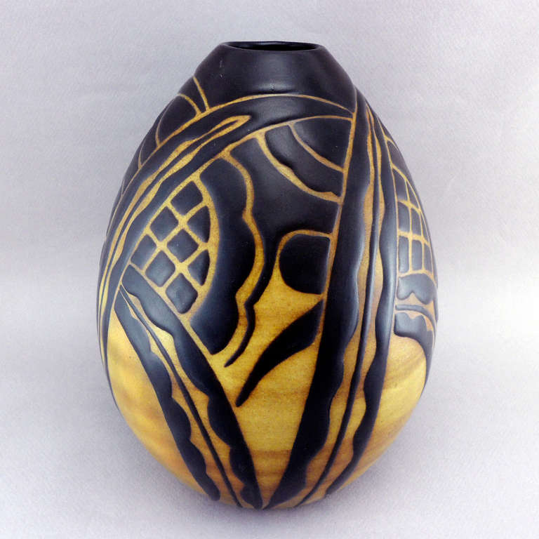 Belgian African Style Vase by Charles Catteau