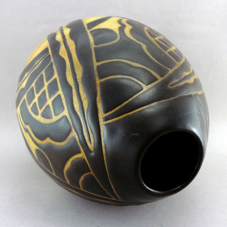 20th Century African Style Vase by Charles Catteau