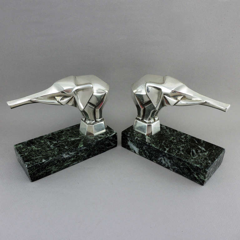 French Pair of Art Deco Car Mascots