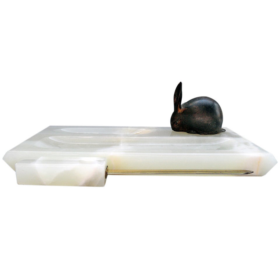 Alabaster Pencil Box and Open Letter by Sandoz