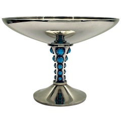 1950´s Sterling Silver Cup, turquoise enamels, Baguès - Spain