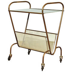 Bar Cart and Magazine Rack in the Style of Mathieu Matégot