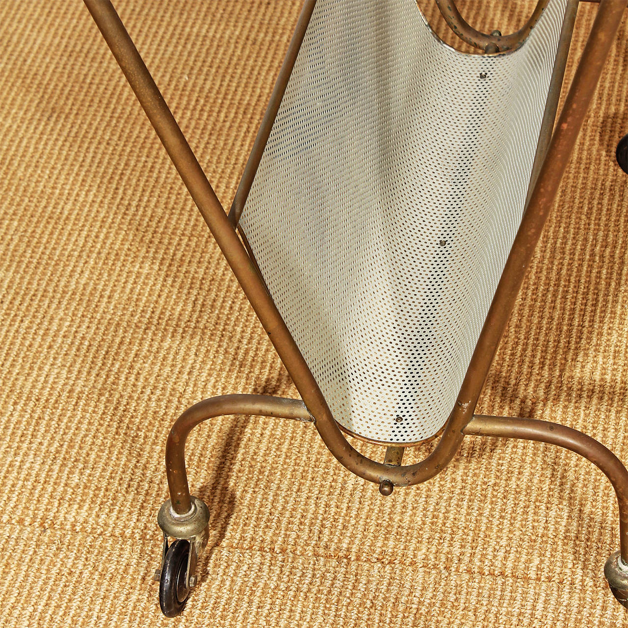 Mid-20th Century Bar Cart and Magazine Rack in the Style of Mathieu Matégot