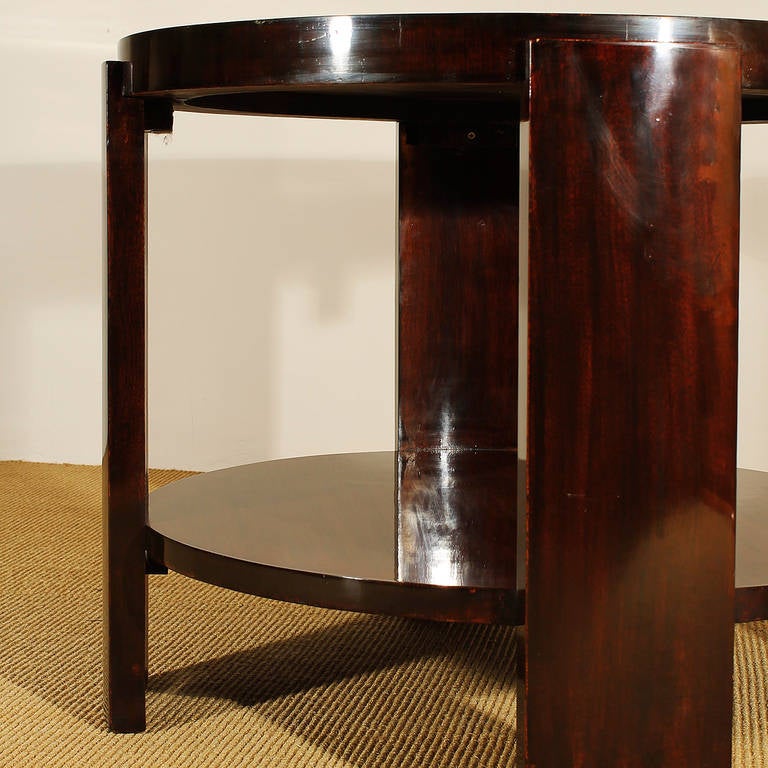 Mahogany Art Deco Round Side Table