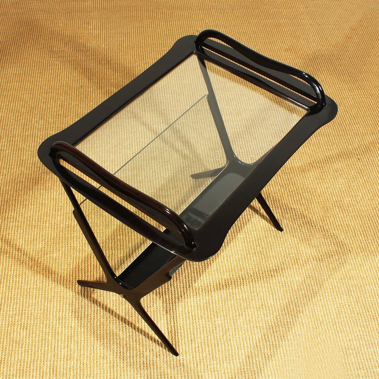 Glass Table and Magazine Rack by Ico Parisi