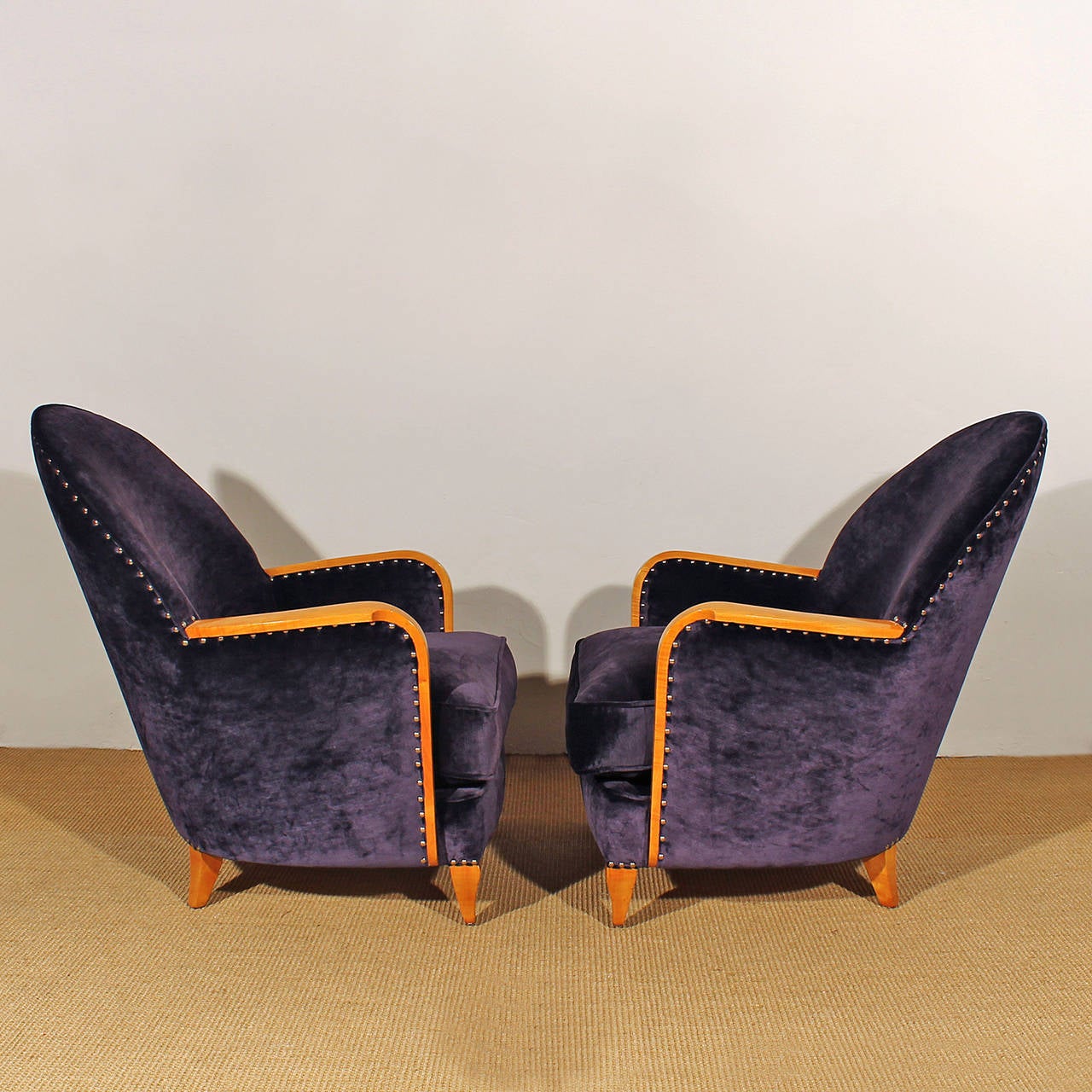 Pair of small Art Deco armchairs For Sale at 1stdibs