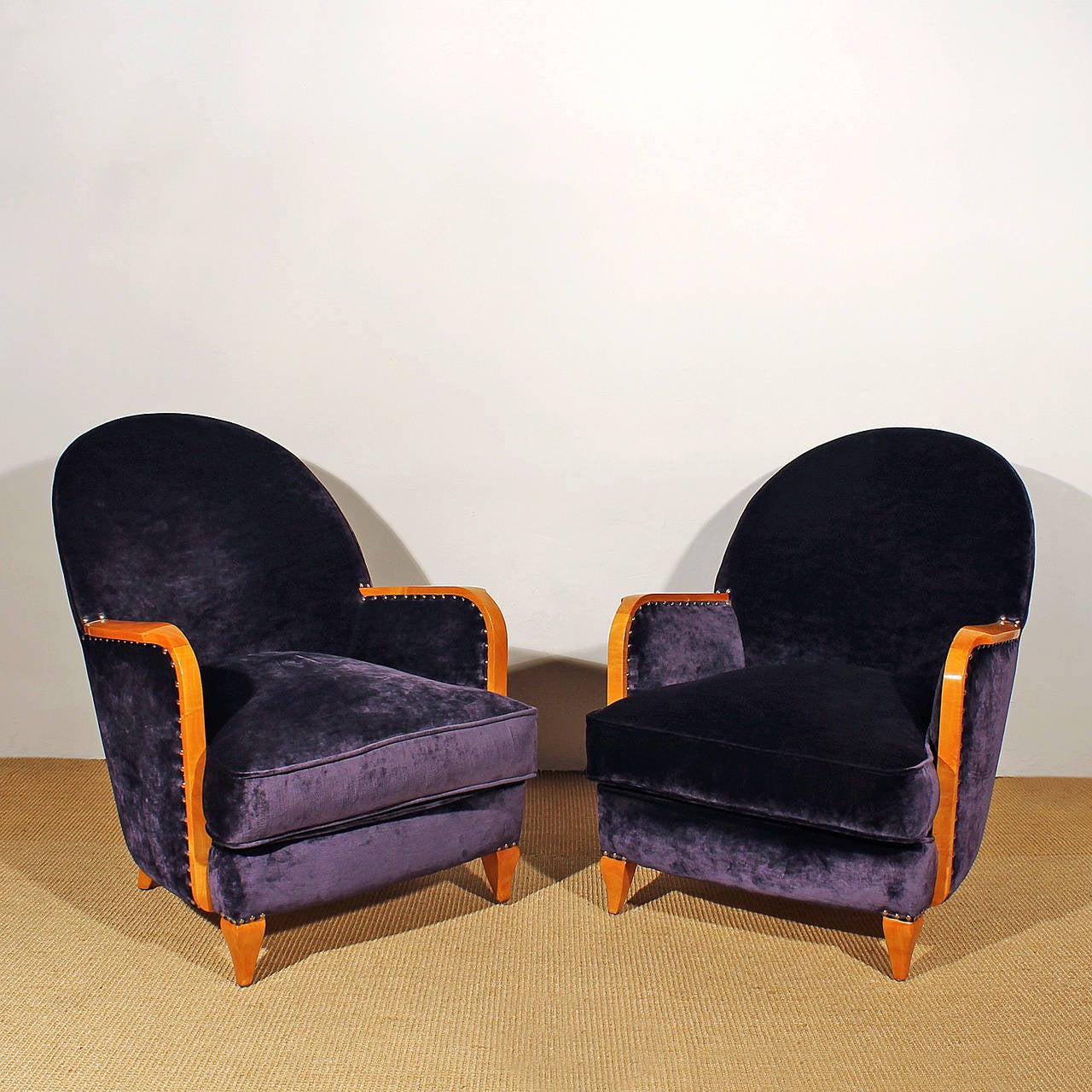 Pair of small Art Deco armchairs For Sale at 1stdibs