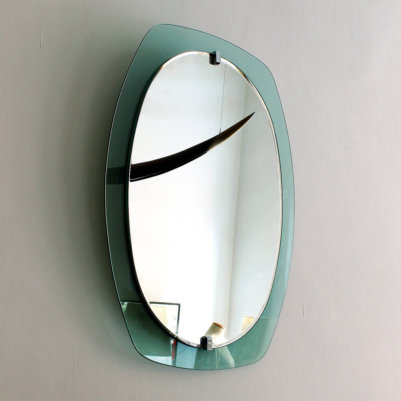 Mid-Century Modern Green italian mirror from the 60´s