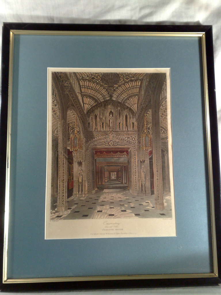 Engravings Hampton Court & Carlton House- London