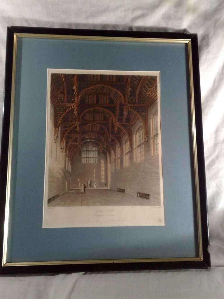Engravings Hampton Court & Carlton House- London In Excellent Condition For Sale In Alicante, ES