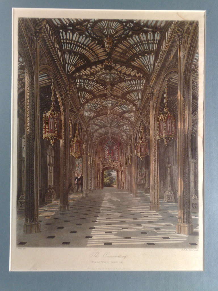 Engravings Hampton Court & Carlton House- London For Sale 5