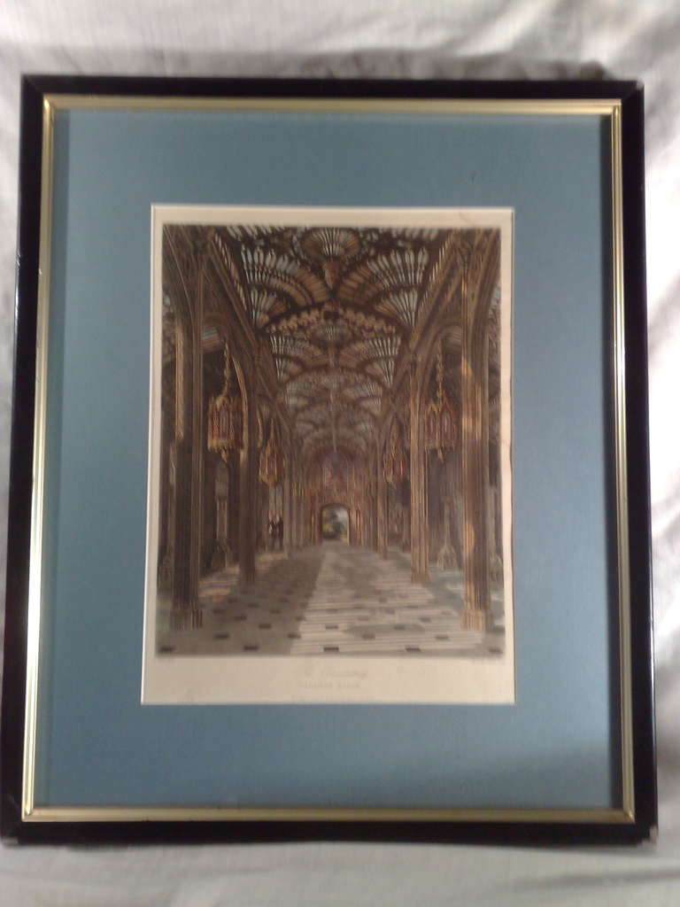 Engravings Hampton Court & Carlton House- London For Sale 1
