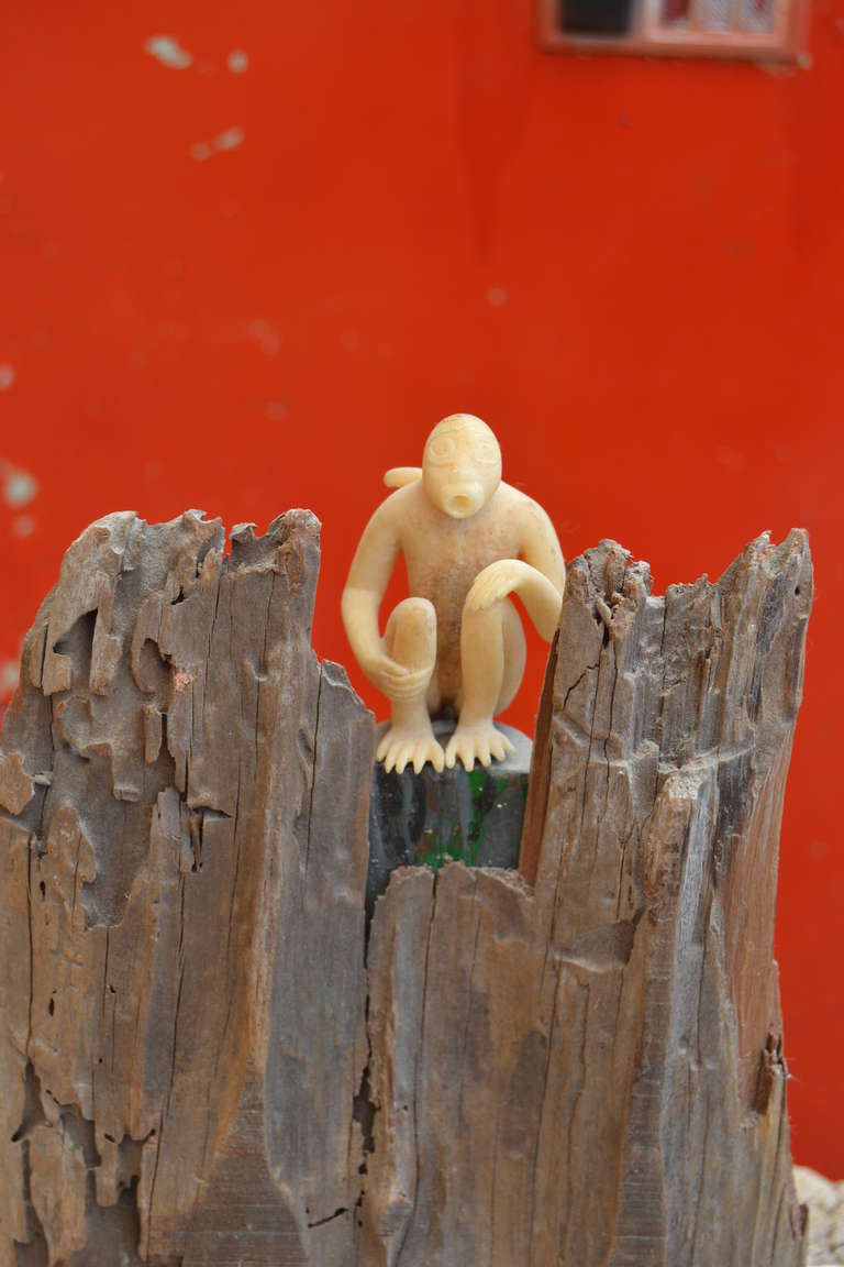 20th Century Howler Monkey Statue of Vegetable Ivory For Sale
