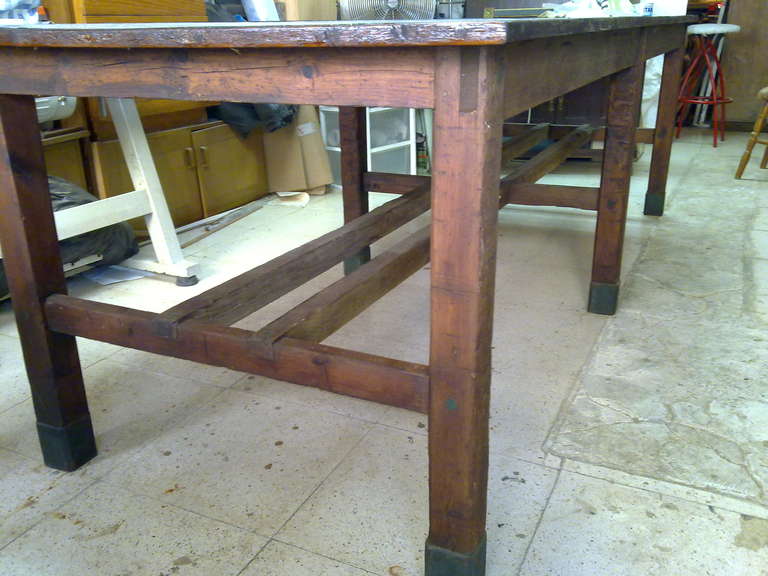 Industrial Zinc Topped Work Table For Sale 3