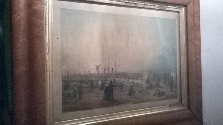 The Royal Pier Southampton Etching In Distressed Condition For Sale In Alicante, ES