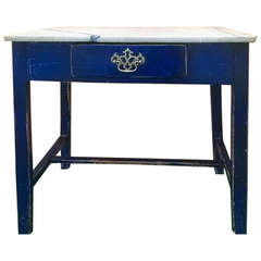 Antique 19th Century English Marble Topped Side Table