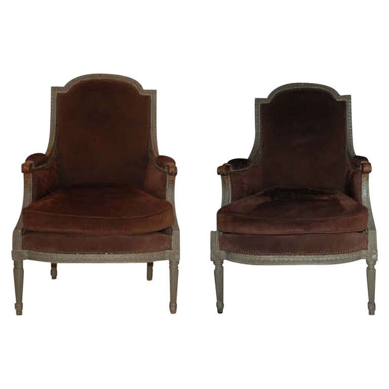 Pair of Period Louis XVI Armchairs For Sale