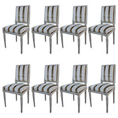 Antique Set of Eight Directoire Dining Chairs