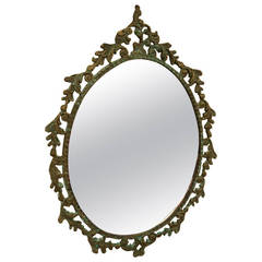 Primitive Columbian Oval Mirror