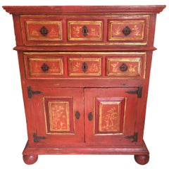 17th Century Portuguese Painted Cabinet