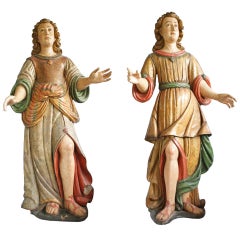 18th Century Pair of Wooden Seraphs