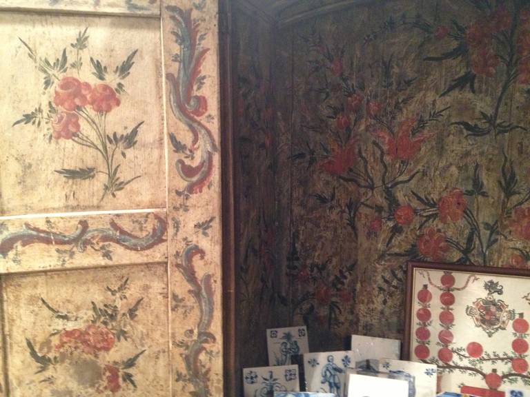 Baroque 18th Century Portuguese Painted Cabinet