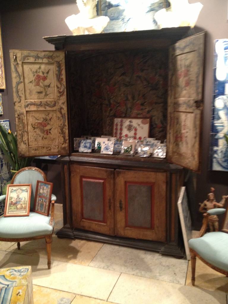 18th Century and Earlier 18th Century Portuguese Painted Cabinet