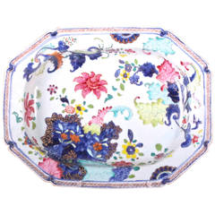 Antique 18th Century Tobacco Leaf Platter Chinese Export Porcelain