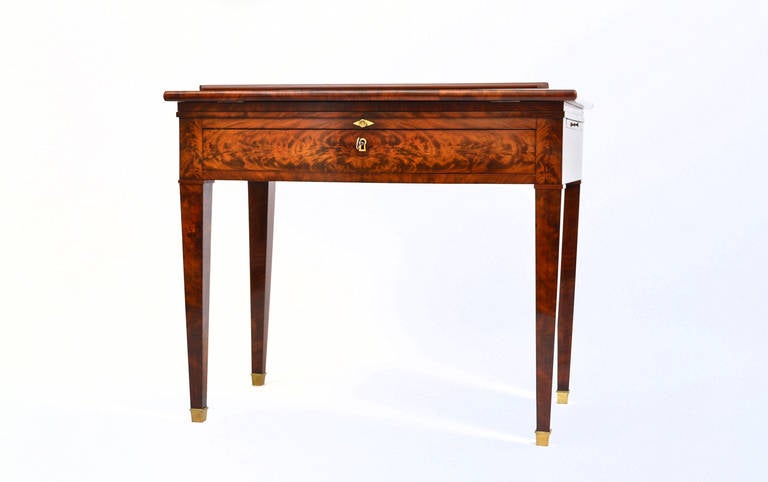 Wood 19th Century Architect Table, French Mahogany and Flamed Mahogany