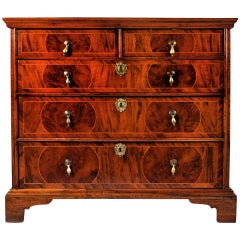 Antique Queen Anne Chest of Drawers, Walnut and Yew English from 18th Century