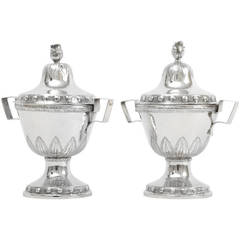 18th Century Pair of Swedish Silver Sugar Bowls